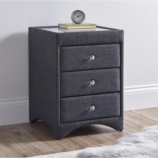 slate grey bedside drawer kaydian lily