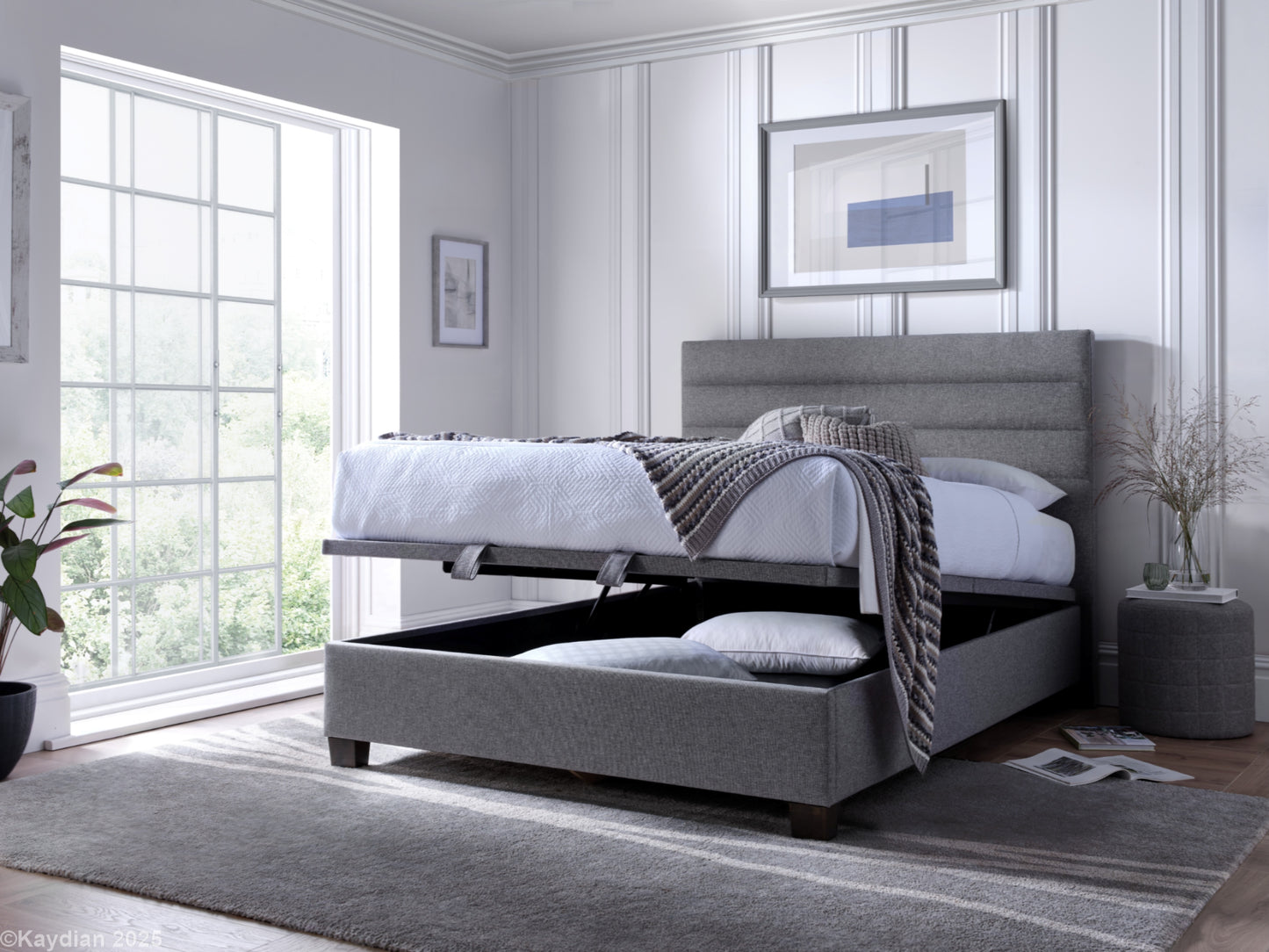 Appleford Ottoman Storage Bed Frame in Marbella Grey
