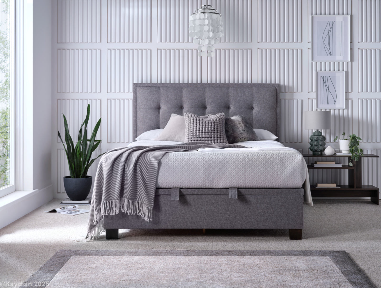 Falfield Ottoman Storage Bed Frame in Slate