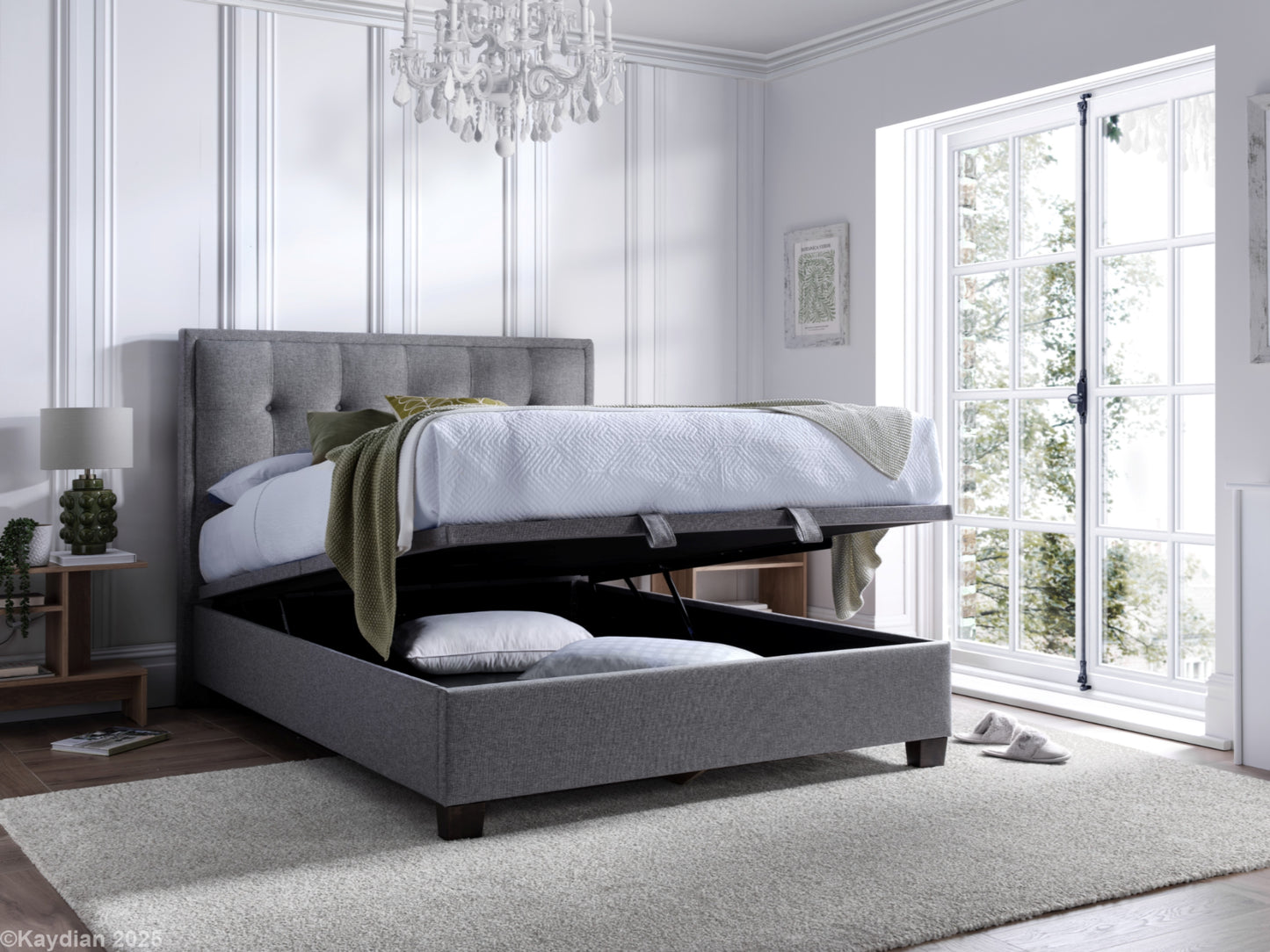 Falfield Ottoman Storage Bed Frame in Slate