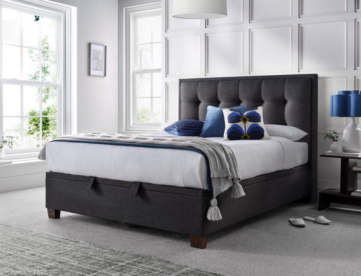 Falfield Ottoman Storage Bed Frame in Slate