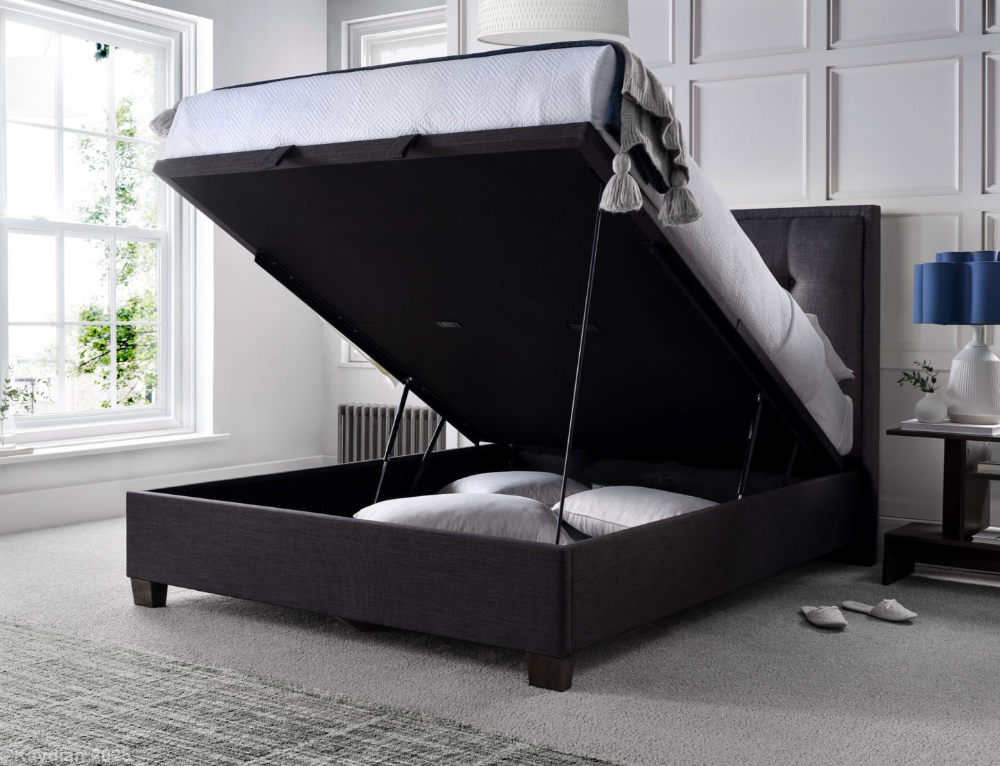 Falfield Ottoman Storage Bed Frame in Slate