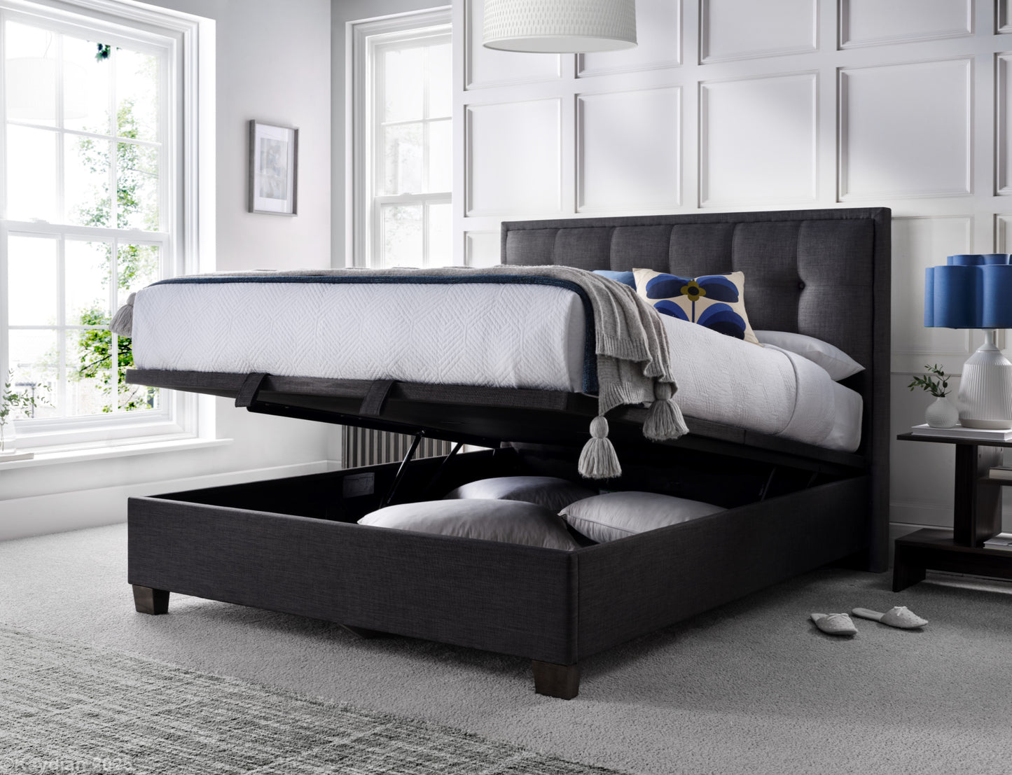 Falfield Ottoman Storage Bed Frame in Slate