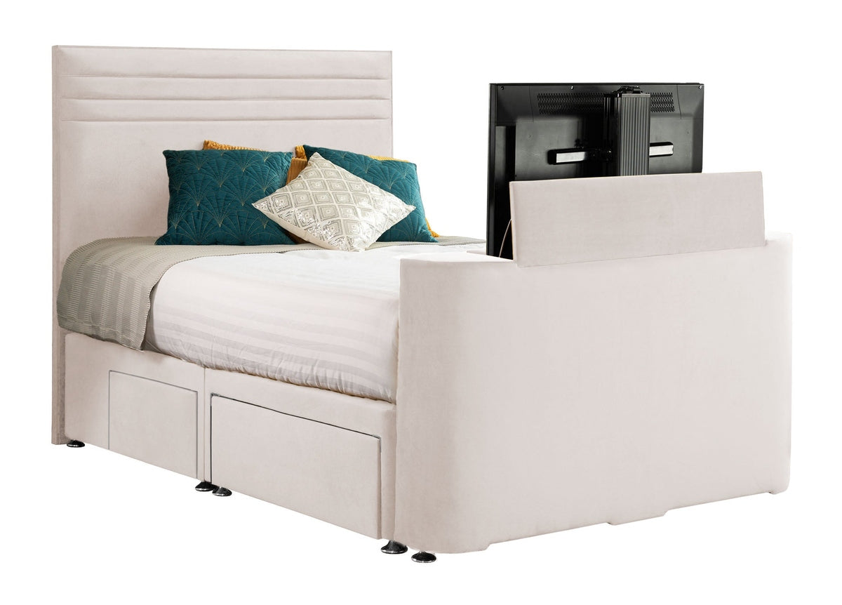Sweet Dreams Image Chic TV Bed Frame by Sweet Dreams in INIMA-CHI135PT4DCHATS OYSTER only at TV Beds Northwest