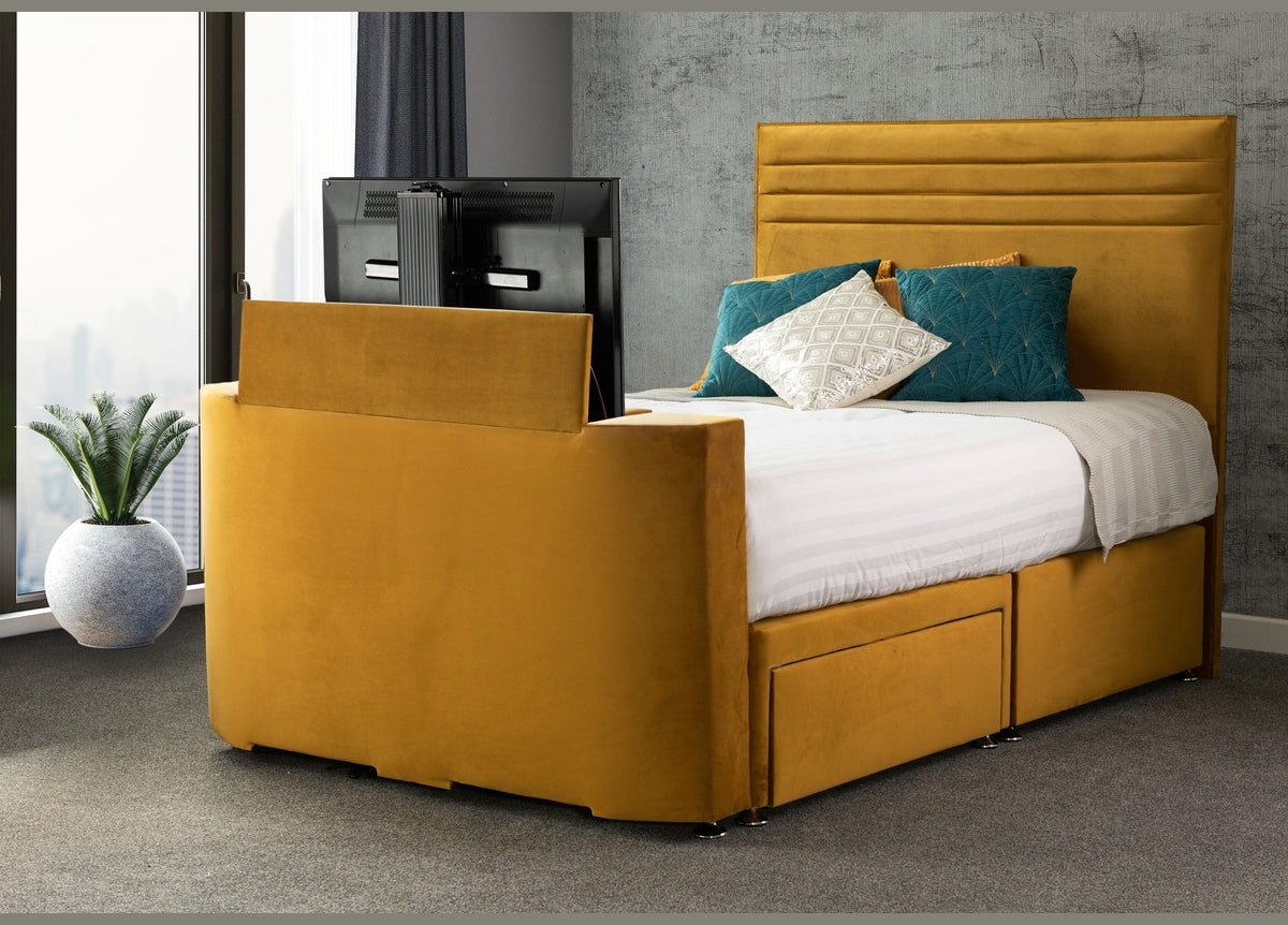 Sweet Dreams Image Chic TV Bed Frame by Sweet Dreams in INIMA-CHI135PT4DCHATS OYSTER only at TV Beds Northwest