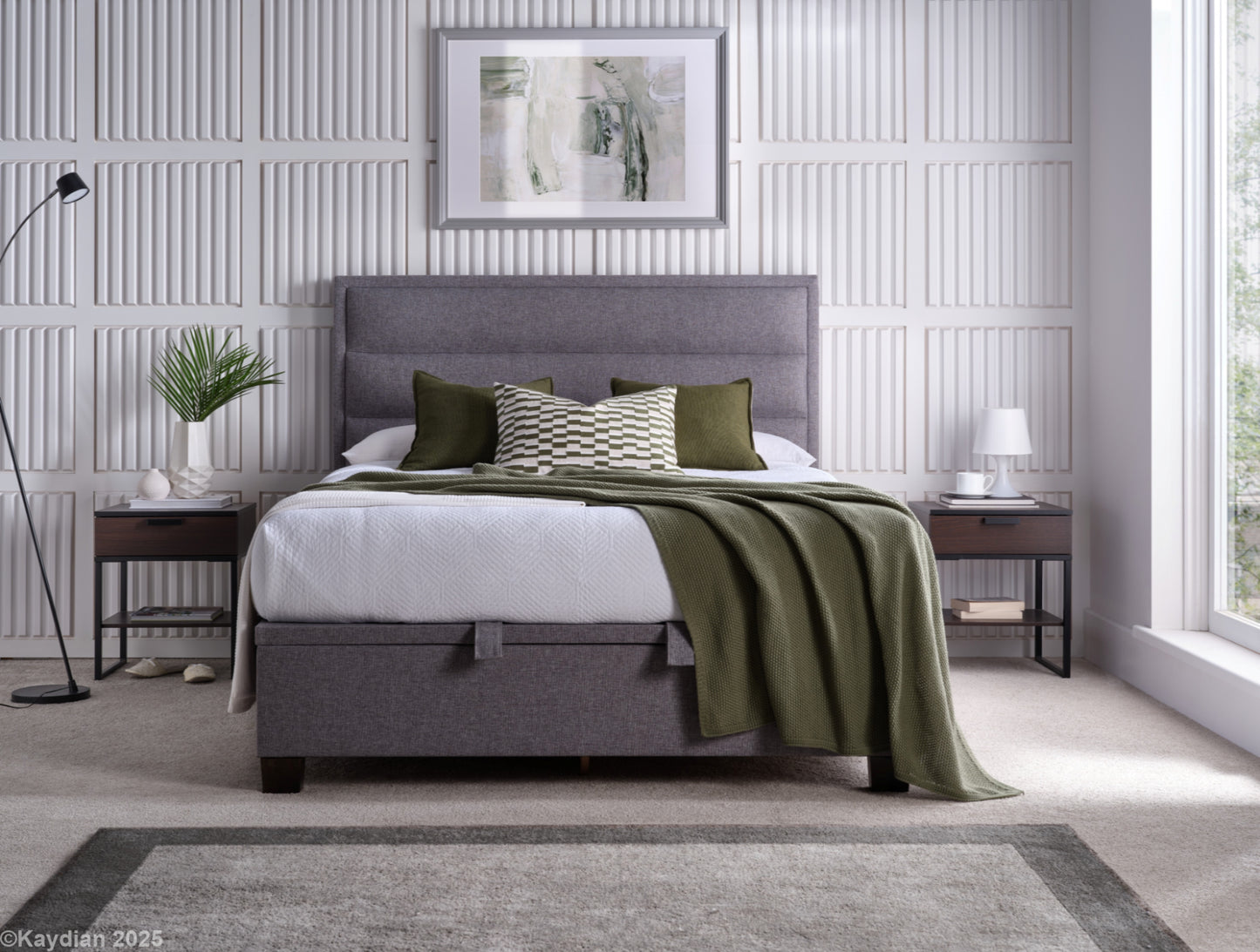 Kirkland Ottoman Storage Bed Frame in Slate