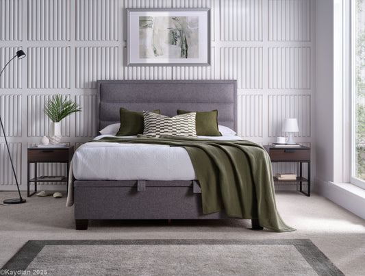 Kirkland Ottoman Storage Bed Frame in Marbella Grey