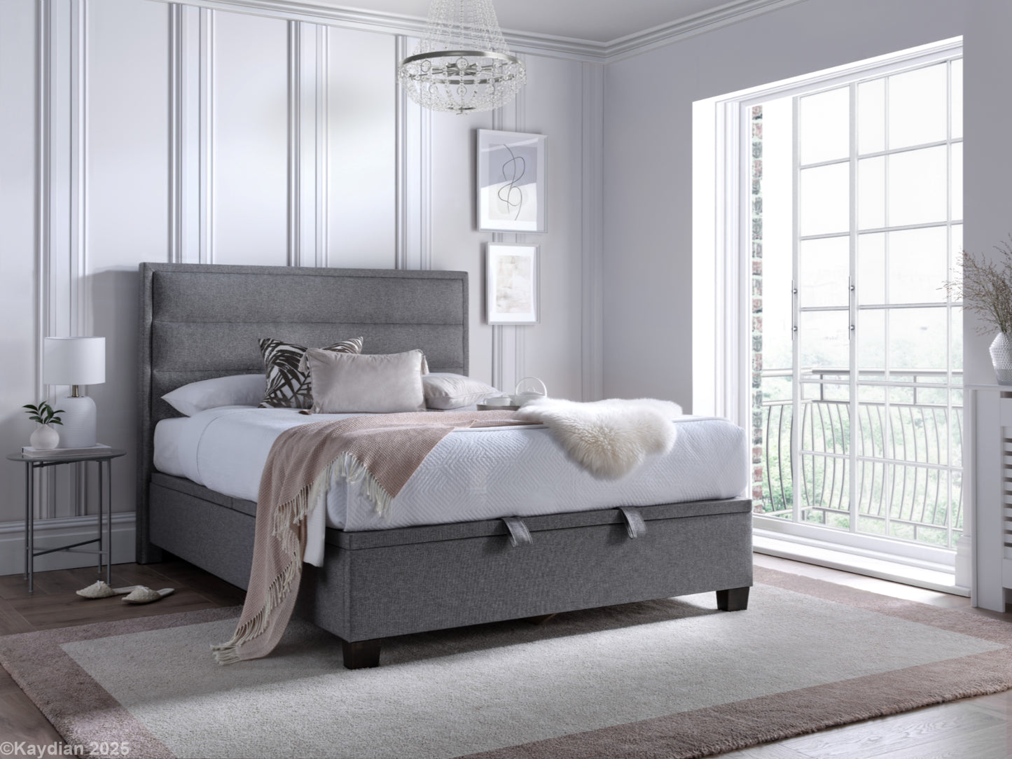 Kirkland Ottoman Storage Bed Frame in Slate