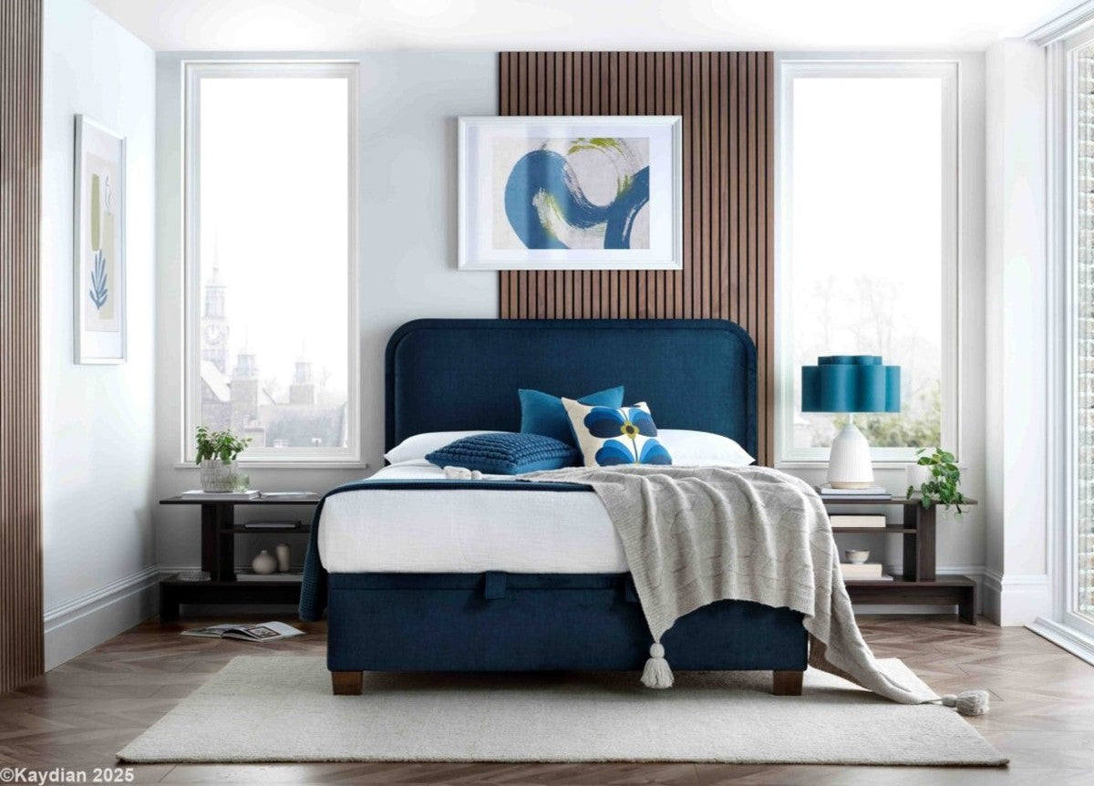 Clifton Maskat Clay Fabric Ottoman Storage Bed by Kaydian Design ltd in CLI135MCL only at TV Beds Northwest