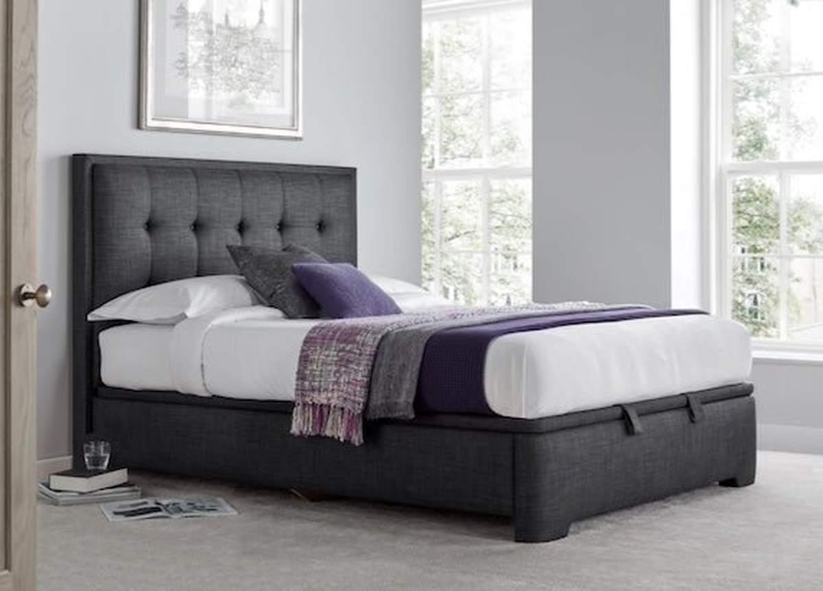 Falstone Ottoman Storage Bed - Slate Grey by Kaydian Design LTD in FALFL135SL only at TV Beds Northwest