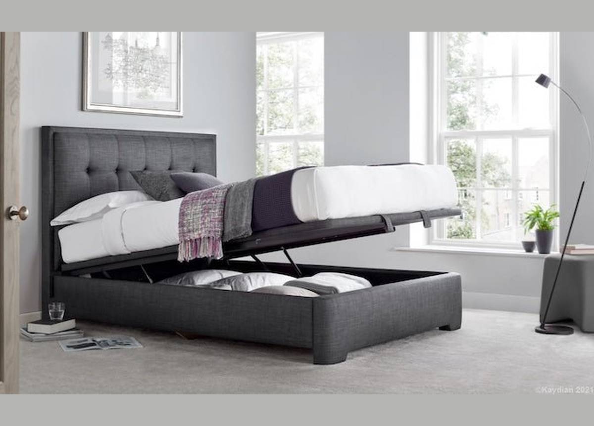 Falstone Ottoman Storage Bed - Slate Grey by Kaydian Design LTD in FALFL135SL only at TV Beds Northwest