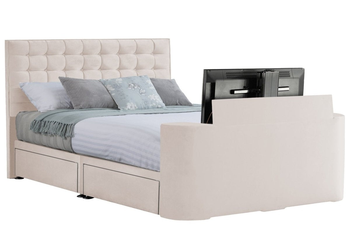 Sweet Dreams Image Classic TV Bed Frame by Sweet Dreams in INIMA-CLA-135PT4DCHATS OYSTER only at TV Beds Northwest