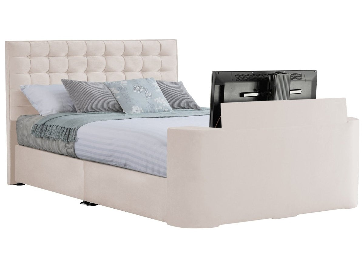 Sweet Dreams Image Classic TV Bed Frame by Sweet Dreams in INIMA-CLA-135PT4DCHATS OYSTER only at TV Beds Northwest