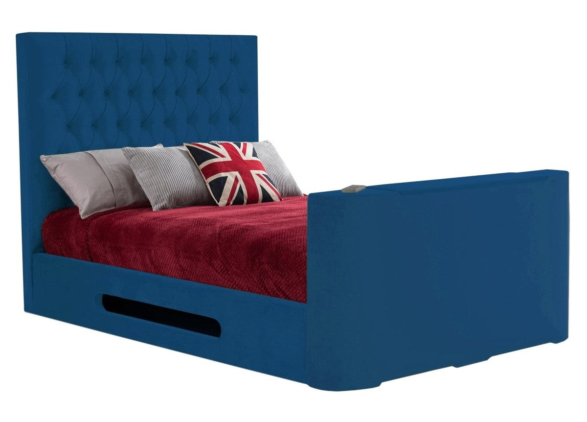 Sweet Dreams Loren Fabric TV Bed Frame by Sweet Dreams in INLORE-STD-135CHATSGRANITE only at TV Beds Northwest