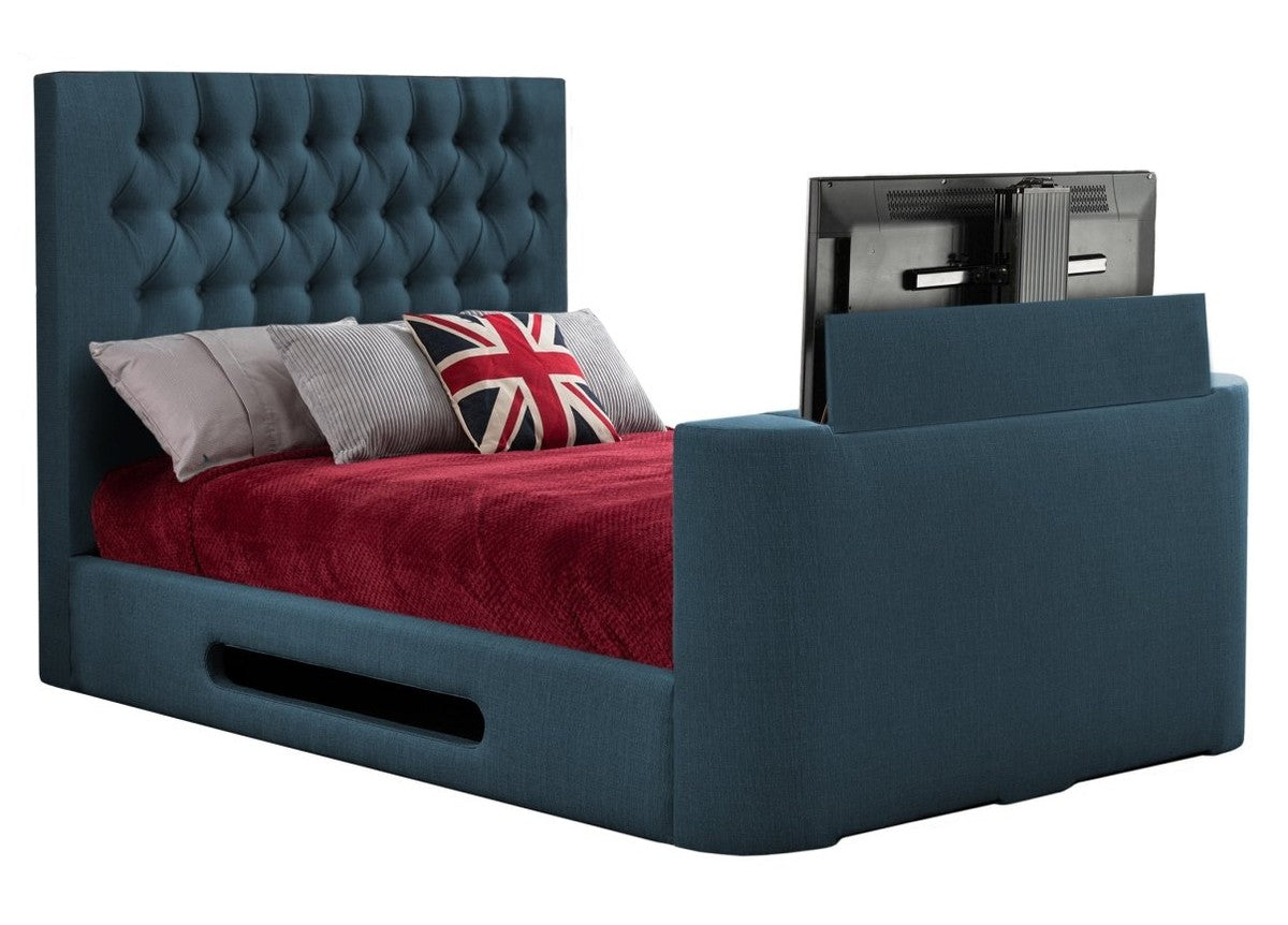 Sweet Dreams Loren Fabric TV Bed Frame by Sweet Dreams in INLORE-STD-135CHATSGRANITE only at TV Beds Northwest