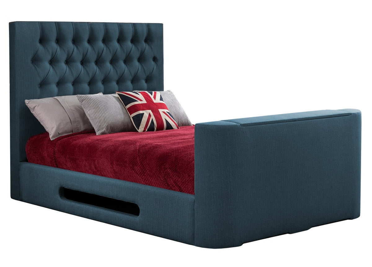 Sweet Dreams Loren Fabric TV Bed Frame by Sweet Dreams in INLORE-STD-135CHATSGRANITE only at TV Beds Northwest