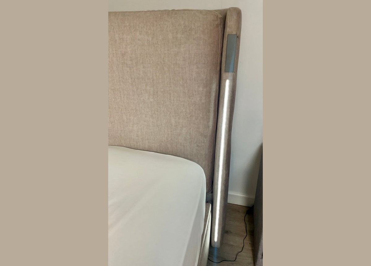 Premier Dolby Atmos TV Bed with Ottoman Storage - King Size in Beige by Kaydian Design ltd in only at TV Beds Northwest