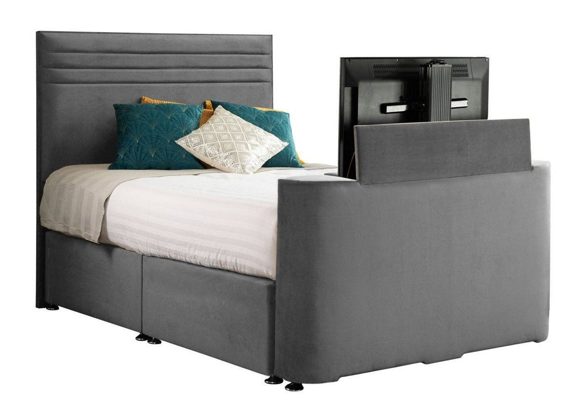 Sweet Dreams Image Chic TV Bed Frame by Sweet Dreams in INIMA-CHI135PT4DCHATS OYSTER only at TV Beds Northwest