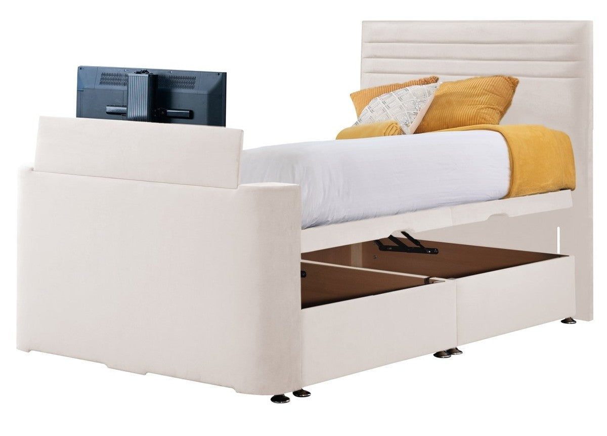 Sweet Dreams Image Chic TV Bed Frame by Sweet Dreams in INIMA-CHI135PT4DCHATS OYSTER only at TV Beds Northwest