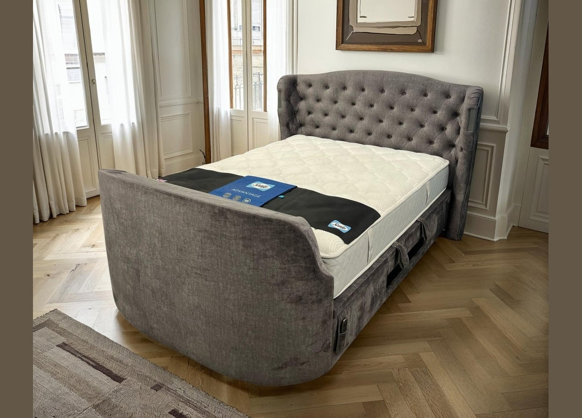 The Duchess Dolby Atmos 5.1.2 Cinematic Surround Sound TV Media with Ottoman Storage by TV Beds Northwest in only at TV Beds Northwest