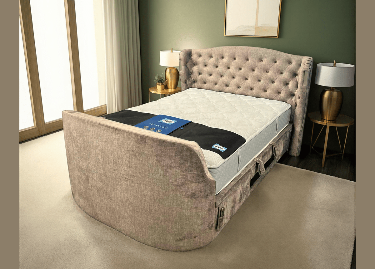 The Duchess Dolby Atmos 5.1.2 Cinematic Surround Sound TV Media with Ottoman Storage by Kaydian Design ltd in only at TV Beds Northwest