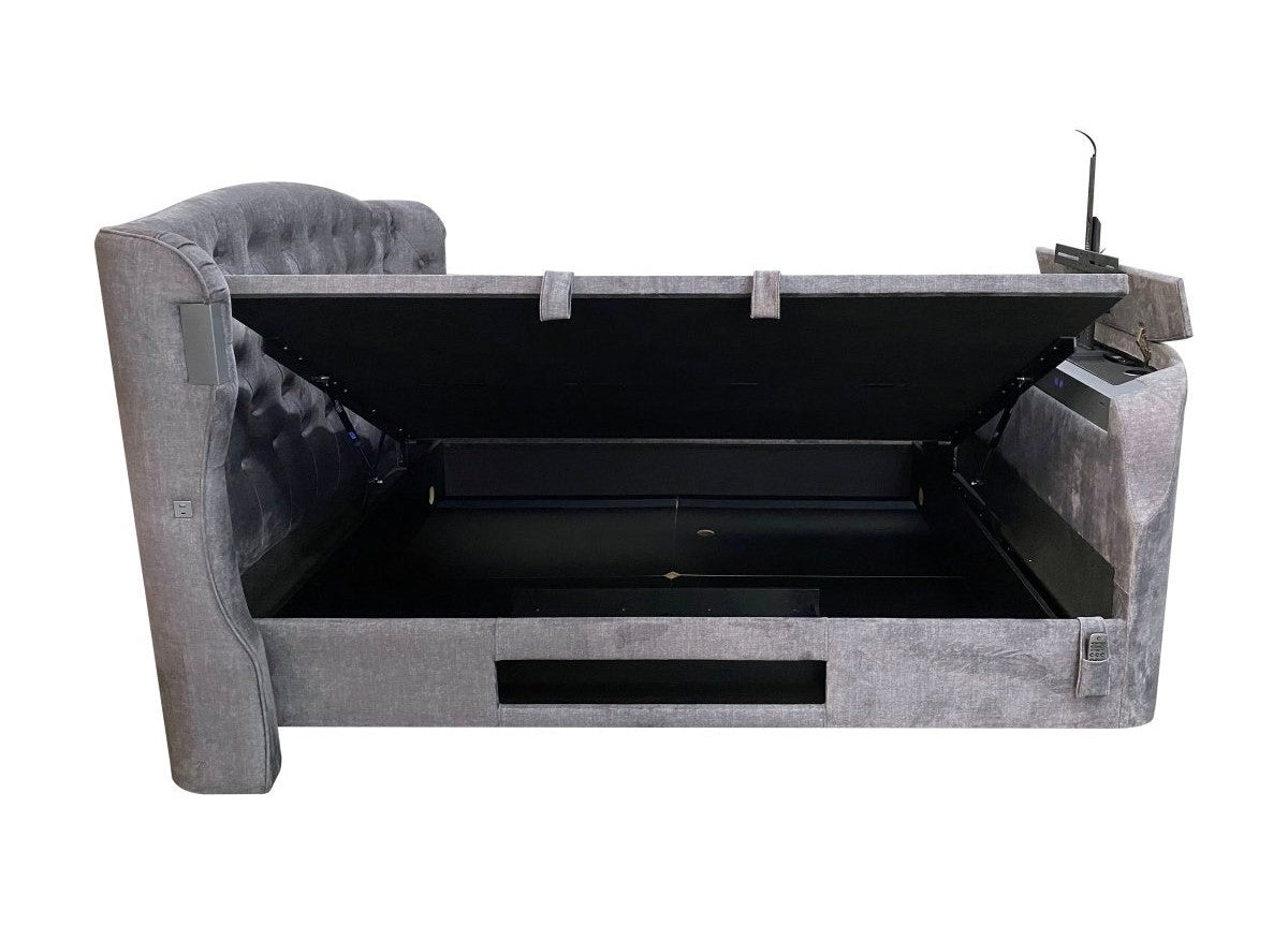 The Duchess Dolby Atmos TV Bed - Let Elegance Reign - Beige by TV Beds Northwest in only at TV Beds Northwest