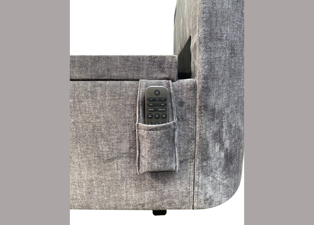 The Duchess Dolby Atmos TV Bed - Let Elegance Reign - Beige by TV Beds Northwest in only at TV Beds Northwest