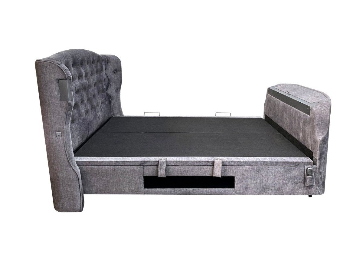 The Duchess Dolby Atmos TV Bed - Let Elegance Reign - Beige by TV Beds Northwest in only at TV Beds Northwest