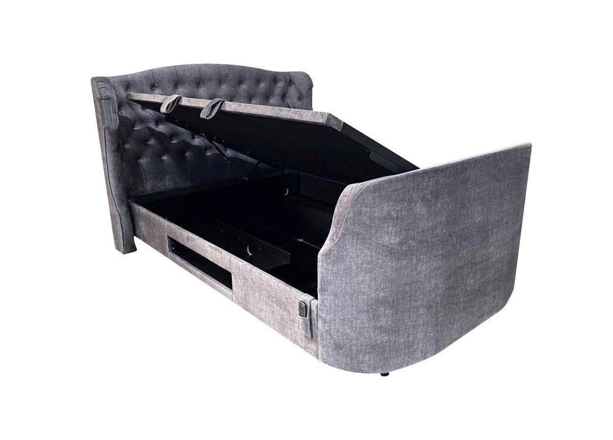 The Duchess Dolby Atmos TV Bed - Let Elegance Reign - Beige by TV Beds Northwest in only at TV Beds Northwest