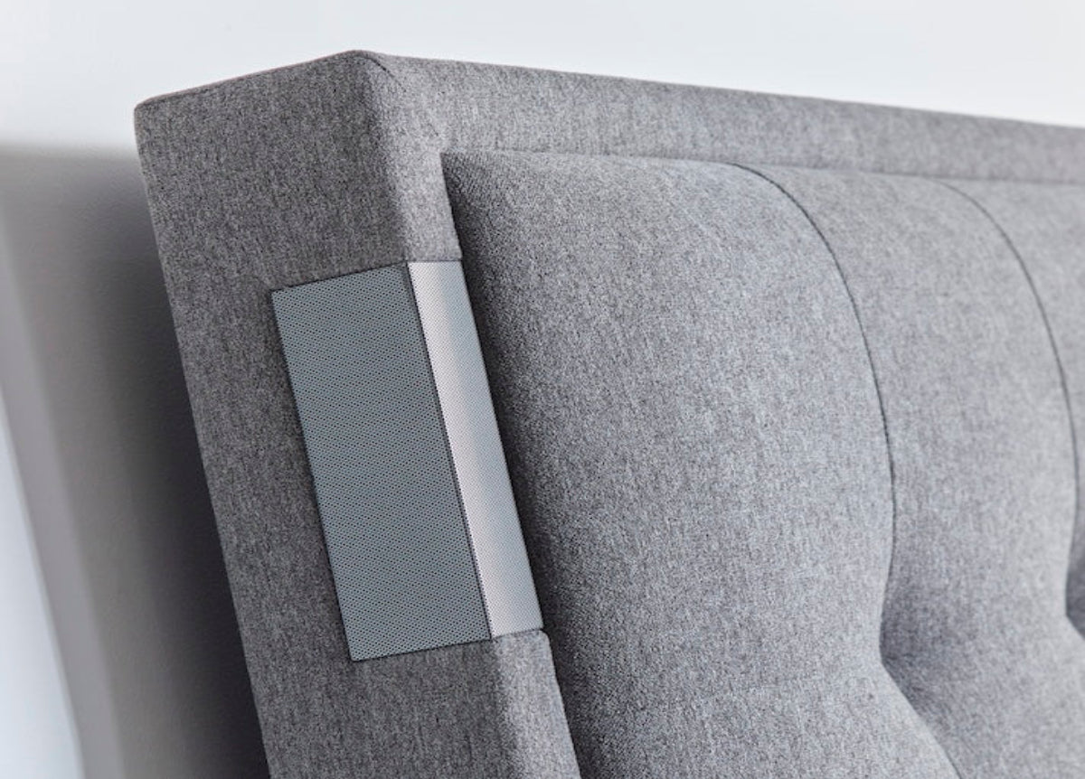 The Edge Dolby Atmos 5.1.2 Surround Sound TV Media Bed with Ottoman Storage - Smoke Grey by Kaydian Design LTD in EDDA150SG only at TV Beds Northwest