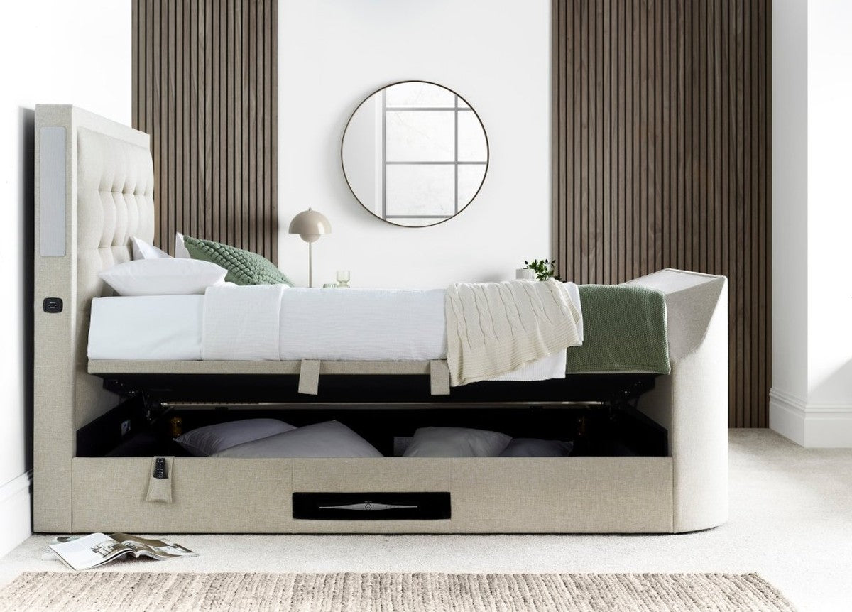 Titan 4.1 Multi Media Ottoman Storage TV Bed by Kaydian Design LTD in TOT150OA only at TV Beds Northwest