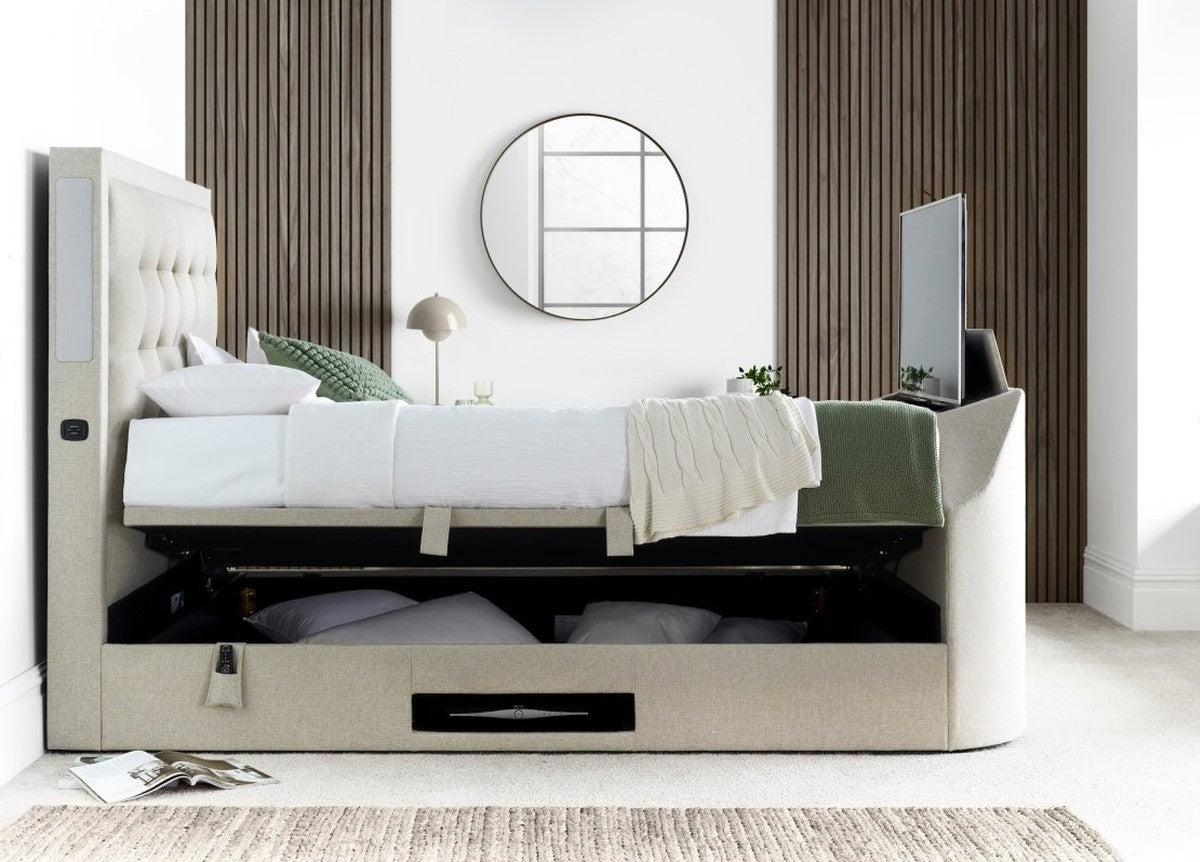 Titan 4.1 Multi Media Ottoman Storage TV Bed by Kaydian Design LTD in TOT150OA only at TV Beds Northwest