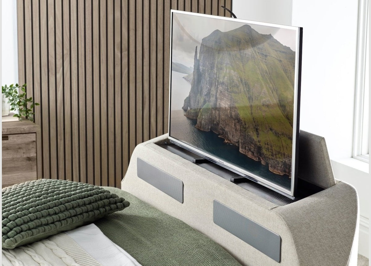 Titan 4.1 Multi Media Ottoman Storage TV Bed by Kaydian Design LTD in TOT150OA only at TV Beds Northwest