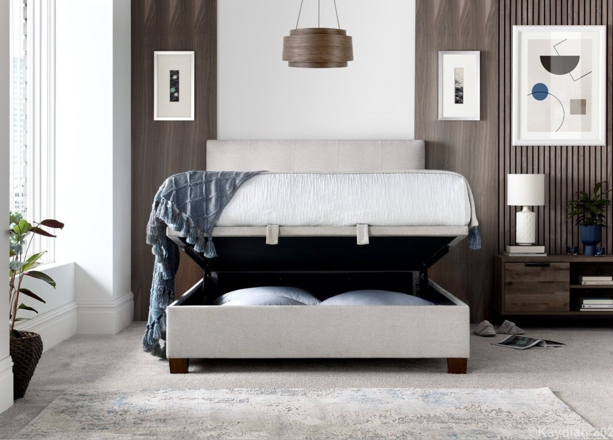 Walkworth Ottoman Storage Bed Frame by Kaydian Design Ltd in WAL135BLU only at TV Beds Northwest