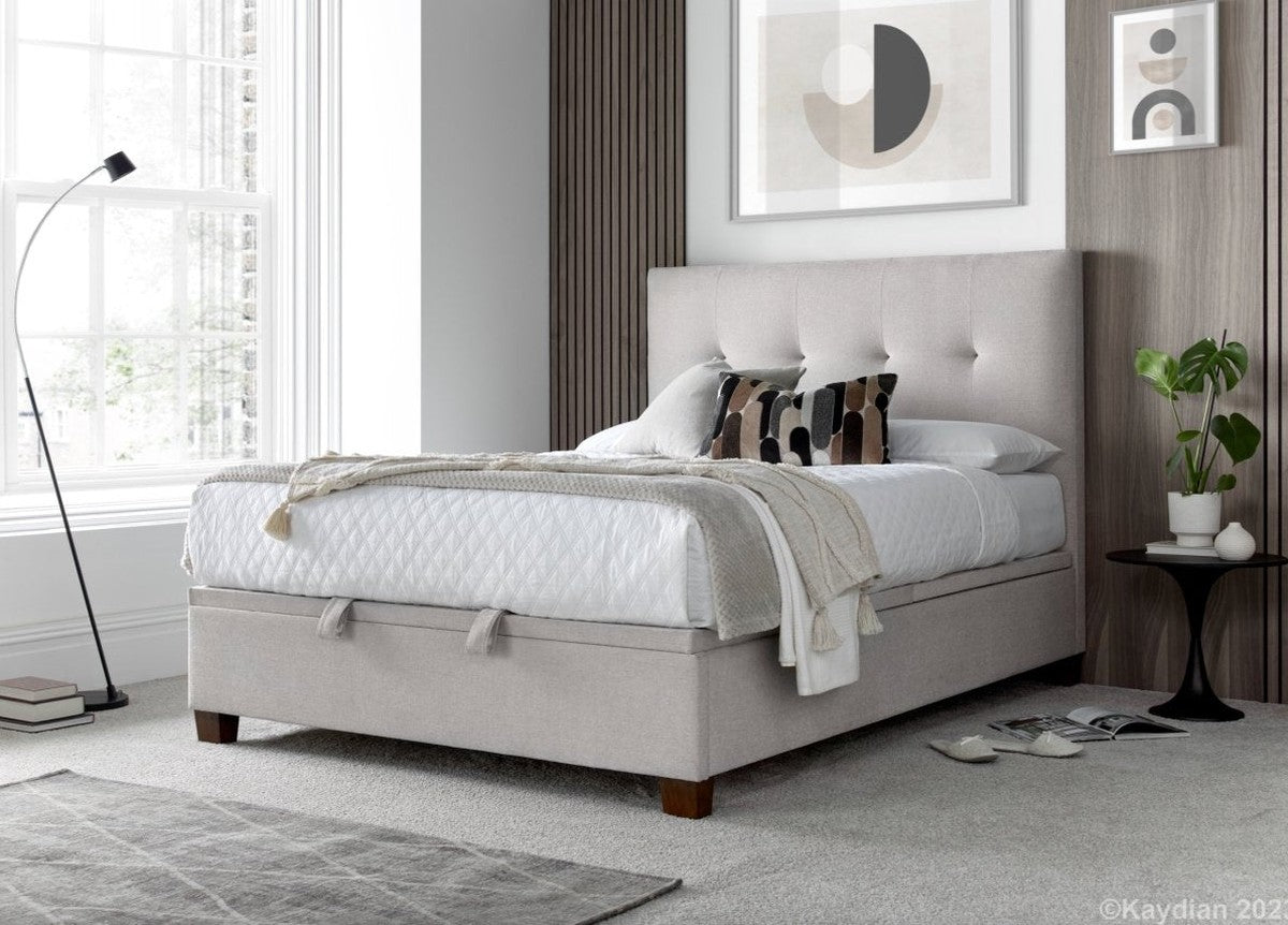 Walkworth Ottoman Storage Bed Frame by Kaydian Design Ltd in WAL135BLU only at TV Beds Northwest