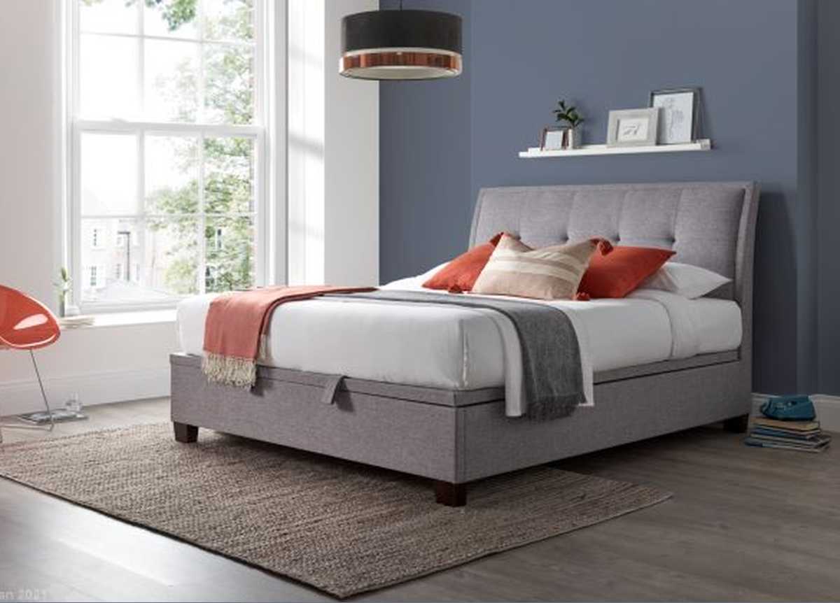 Accent Ottoman Storage Bed Frame by Kaydian Design LTD in ACC135VGR only at TV Beds Northwest