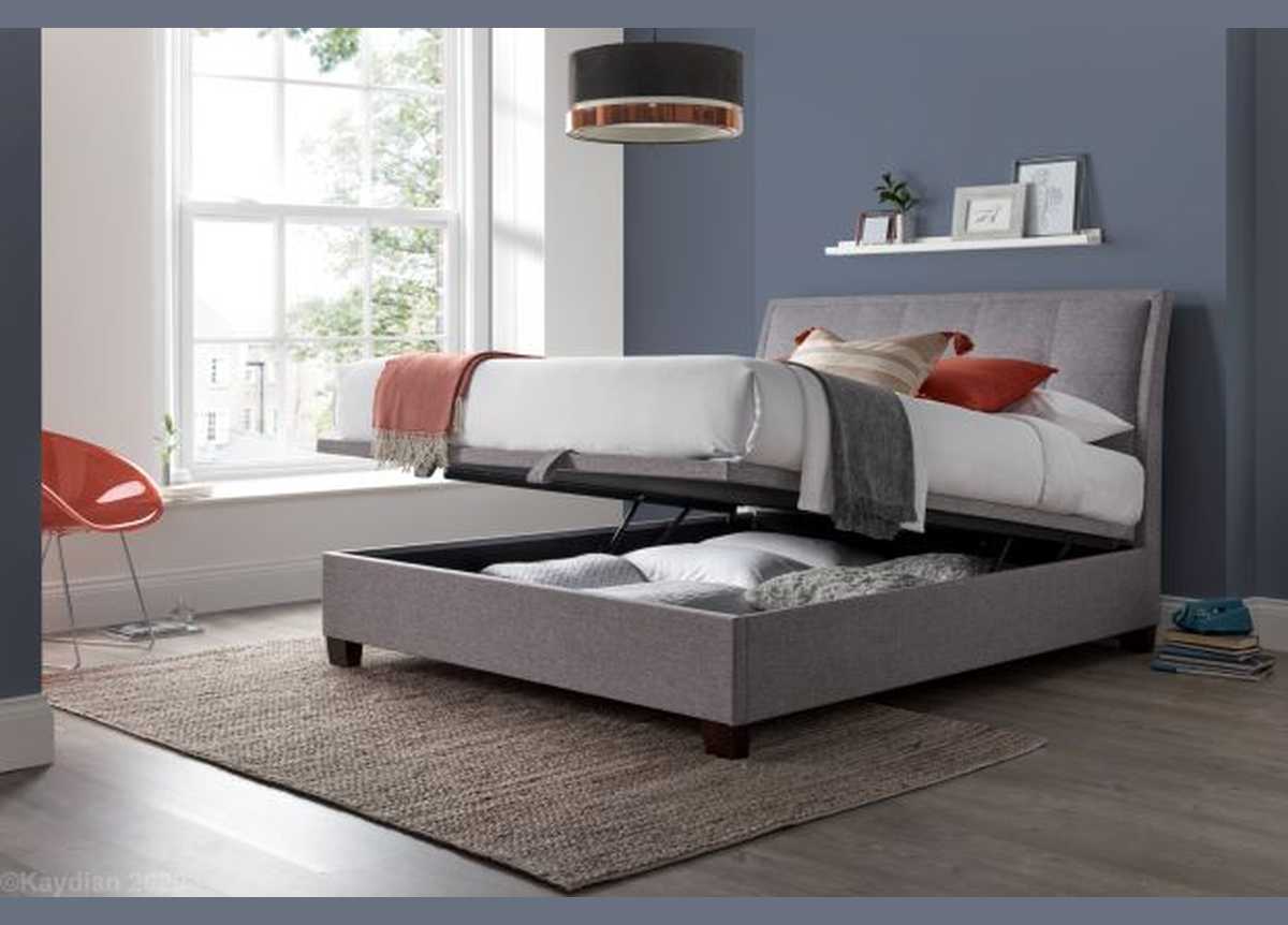 Accent Ottoman Storage Bed Frame by Kaydian Design LTD in ACC135VGR only at TV Beds Northwest