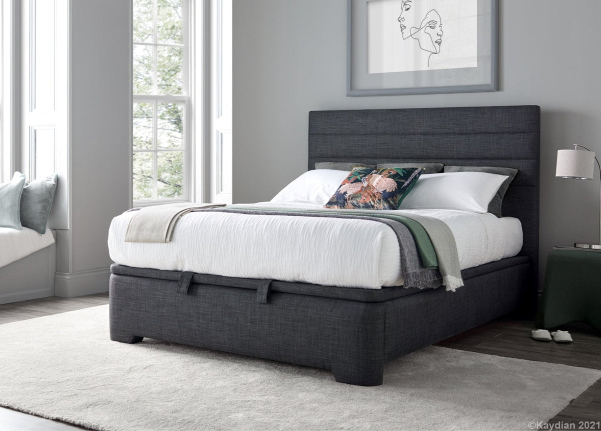 Appleby Ottoman Storage Bed Frame - Marbella Grey by Kaydian Design LTD in APPFL135MDG only at TV Beds Northwest