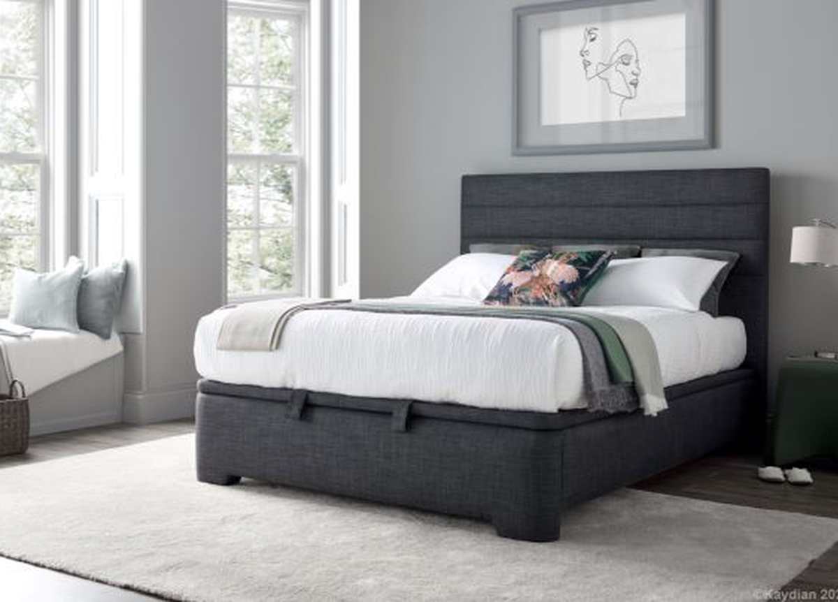 Appleby Ottoman Storage Bed Frame - Slate Grey by Kaydian Design LTD in APPFL135SL only at TV Beds Northwest