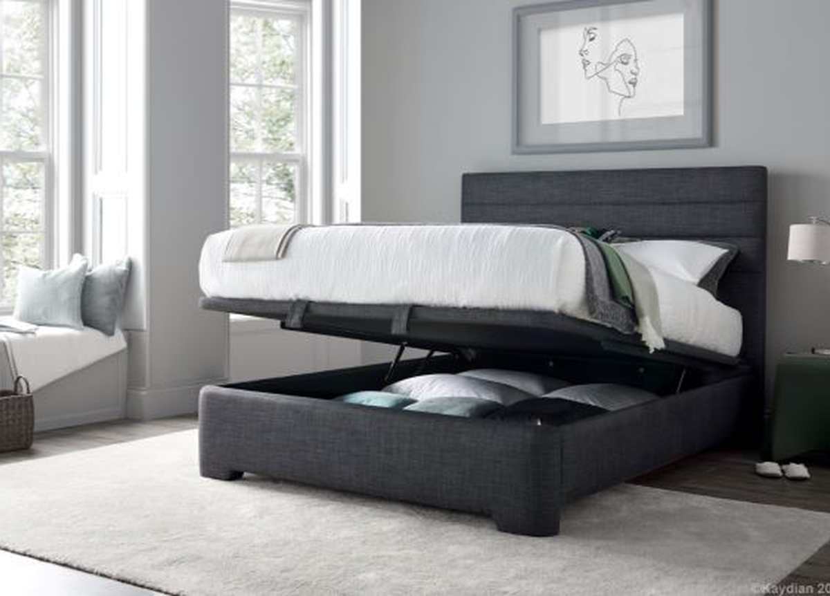 Appleby Ottoman Storage Bed Frame - Slate Grey by Kaydian Design LTD in APPFL135SL only at TV Beds Northwest