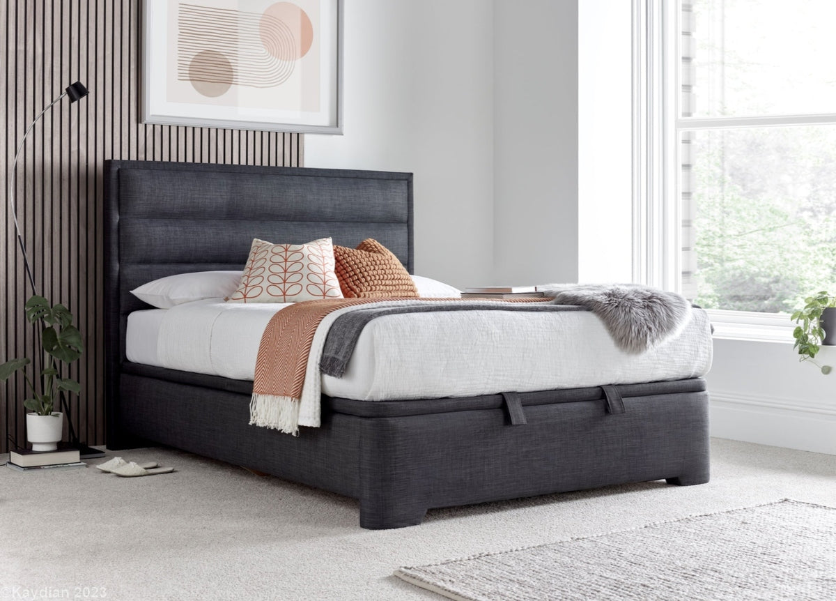 Kirby Ottoman Storage Bed frame - Slate Grey by Kaydian Design LTD in KIRFL135SL only at TV Beds Northwest