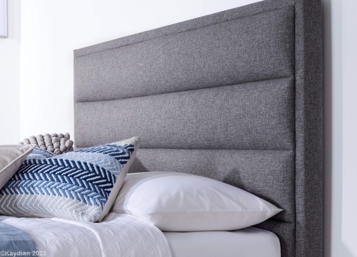 Kirkley TV Bed Frame with Ottoman Storage - Marbella Grey by Kaydian Design LTD in KIRTV135MDG only at TV Beds Northwest