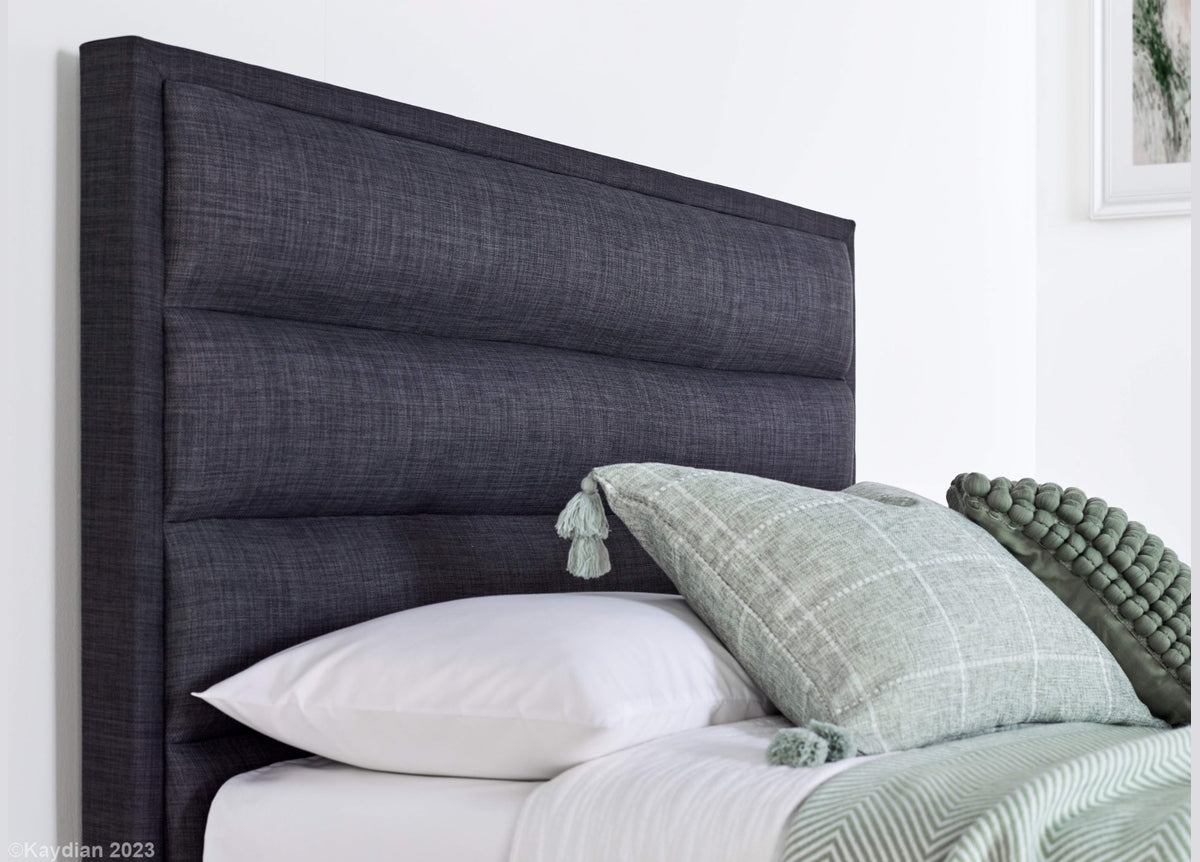 Kirkley TV Bed Frame with Ottoman Storage - Marbella Grey by Kaydian Design LTD in KIRTV135MDG only at TV Beds Northwest