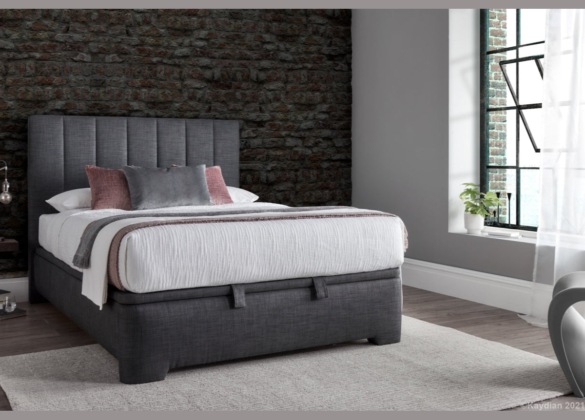 Medburn Ottoman Storage Bed frame - Marbella Grey by Kaydian Design LTD in MEDFL135MDG only at TV Beds Northwest