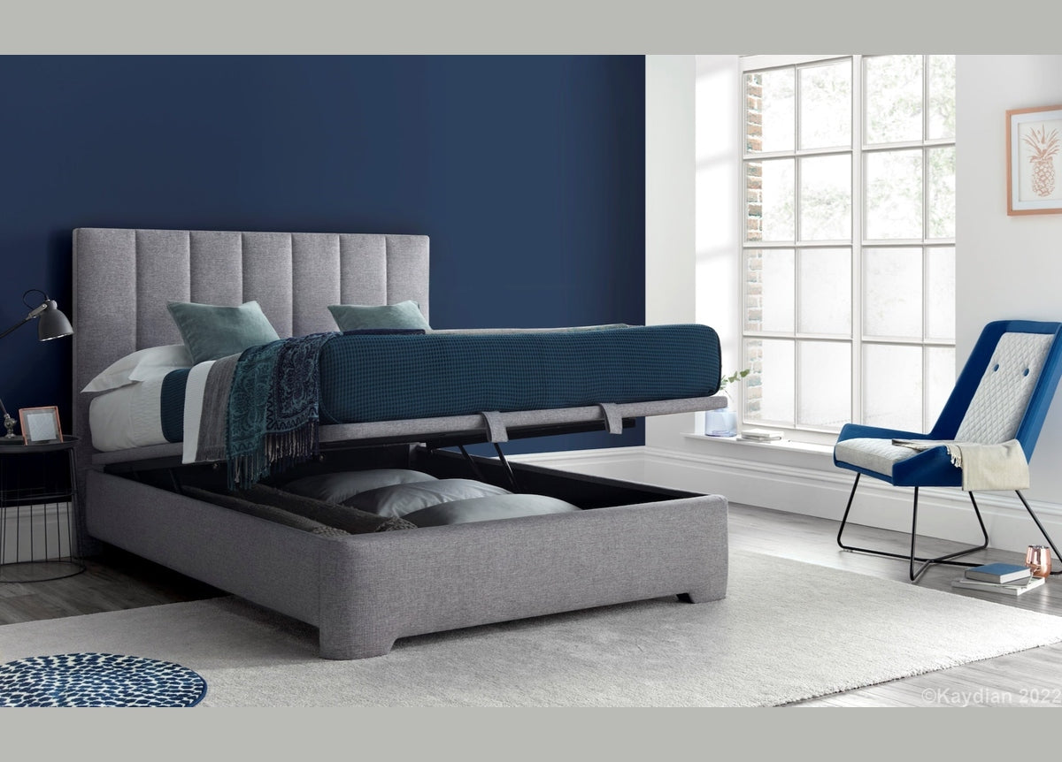 Medburn Ottoman Storage Bed frame - Marbella Grey by Kaydian Design LTD in MEDFL135MDG only at TV Beds Northwest