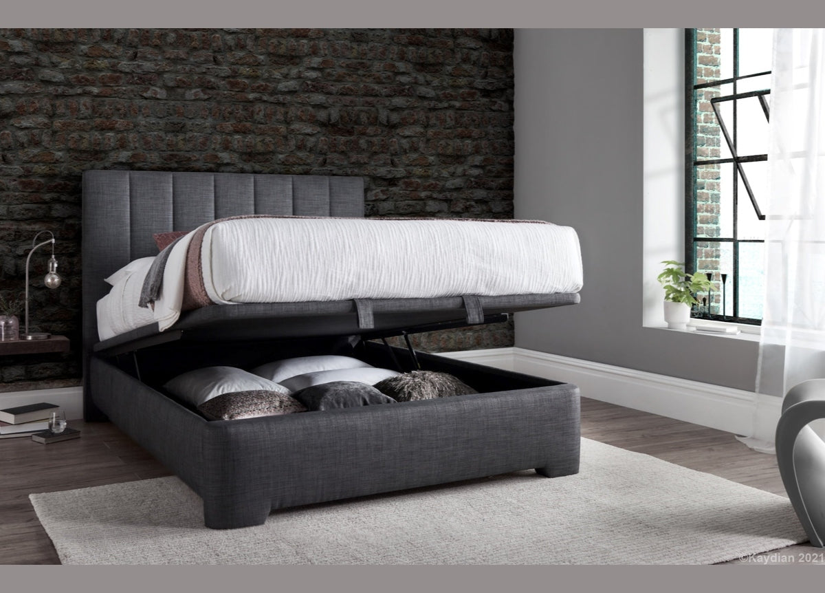 Medburn Ottoman Storage Bed frame - Marbella Grey by Kaydian Design LTD in MEDFL135MDG only at TV Beds Northwest