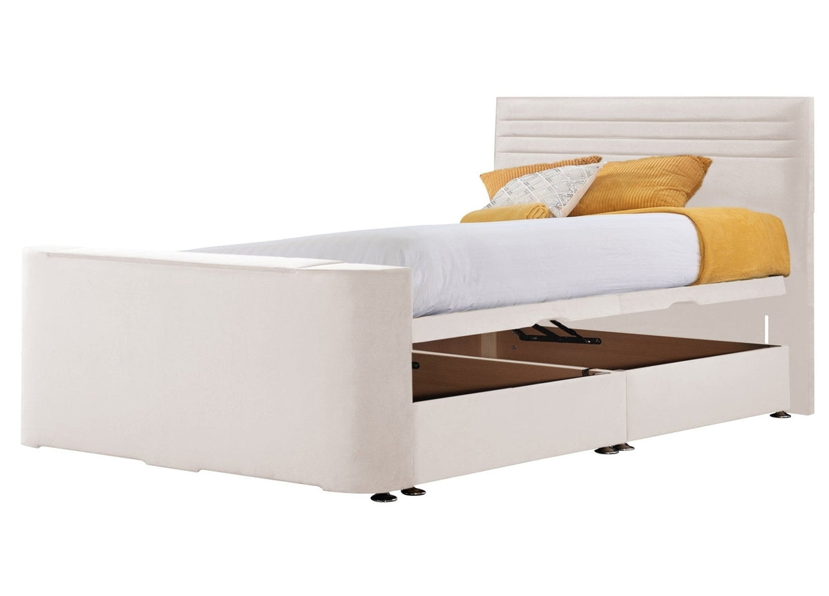 Sweet Dreams Image Chic TV Bed Frame by Sweet Dreams in INIMA-CHI135PT4DCHATS OYSTER only at TV Beds Northwest