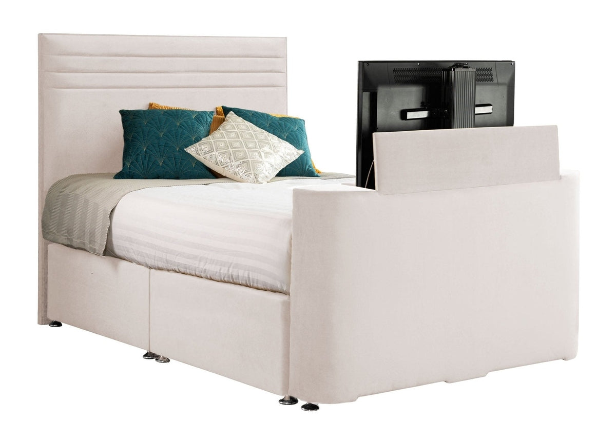 Sweet Dreams Image Chic TV Bed Frame by Sweet Dreams in INIMA-CHI135PT4DCHATS OYSTER only at TV Beds Northwest