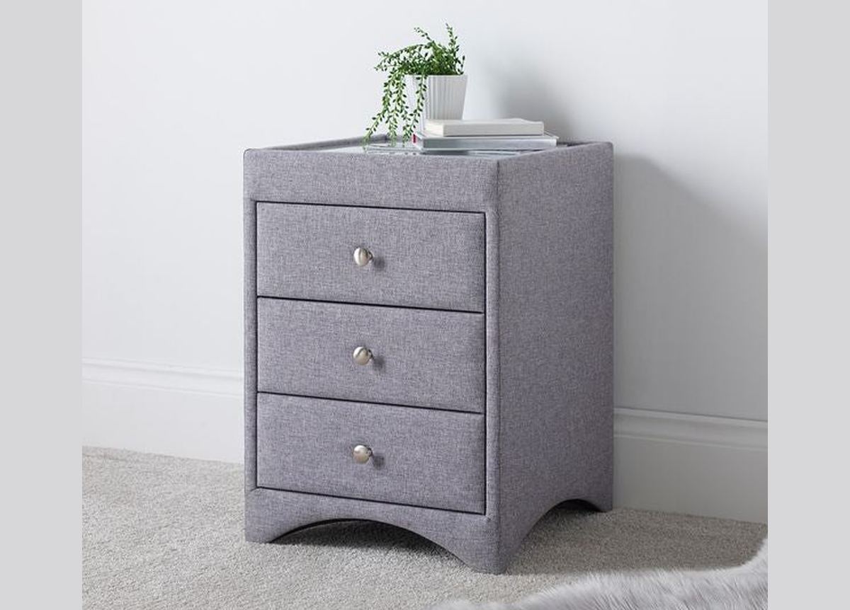 Lily Three Drawer Bedsides - Marbella Grey by Kaydian Design LTD in KDBS-002 only at TV Beds Northwest