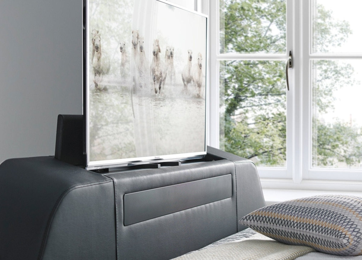 Titan 4.1 Multi Media Ottoman Storage TV Bed by Kaydian Design LTD in TOT150OA only at TV Beds Northwest
